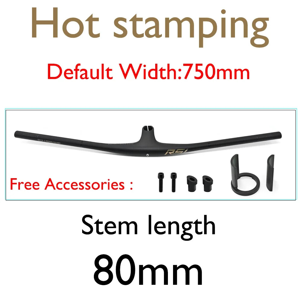 Full Carbon Integrated Handlebar MTB Cockpit 13 Degrees Stem 70/80/90mm * 750mm