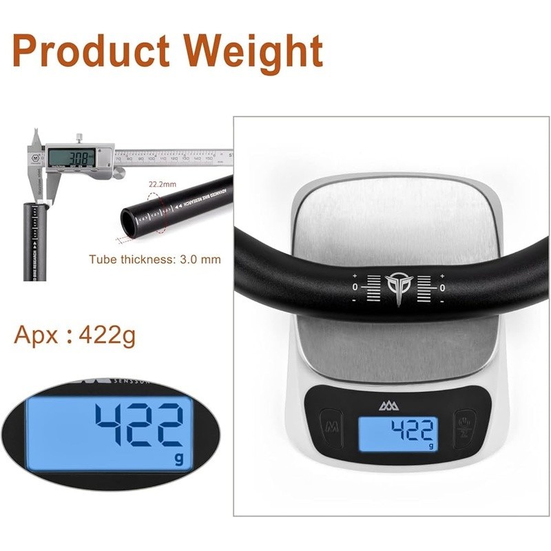 Modern Mountain Bike Handlebar 780mm Aluminum Ergonomic Non-slip Durable Design