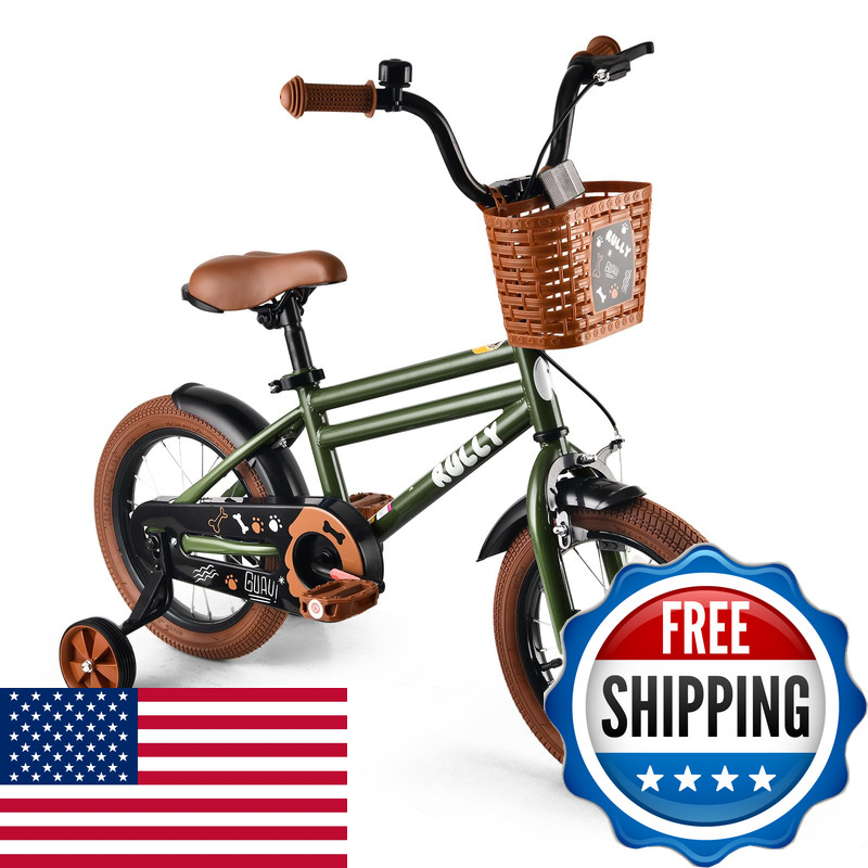 Rully 12 Inch Boys Bike For Kids Ages 2 3 4 Green Toddler Bicycle Training