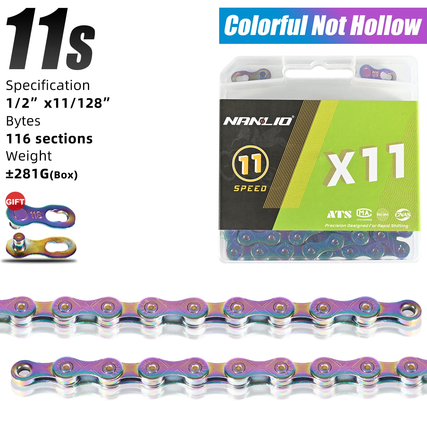 X8-X12 Bike Chain MTB Road Bicycle 116/126L Variable Speed Cycling Chain