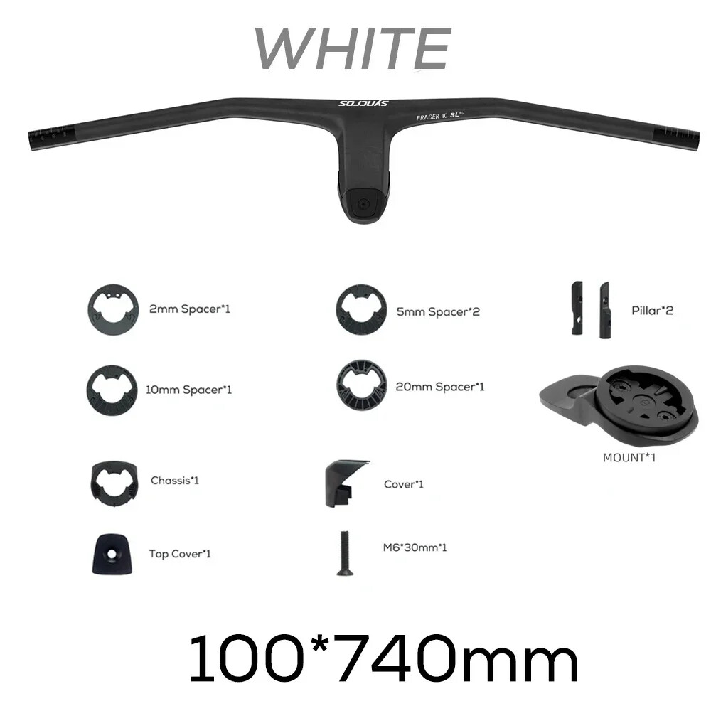 740MM -20 Degrees Full Carbon Fibre MTB Bicycle Integrated Cockpit Handlebar