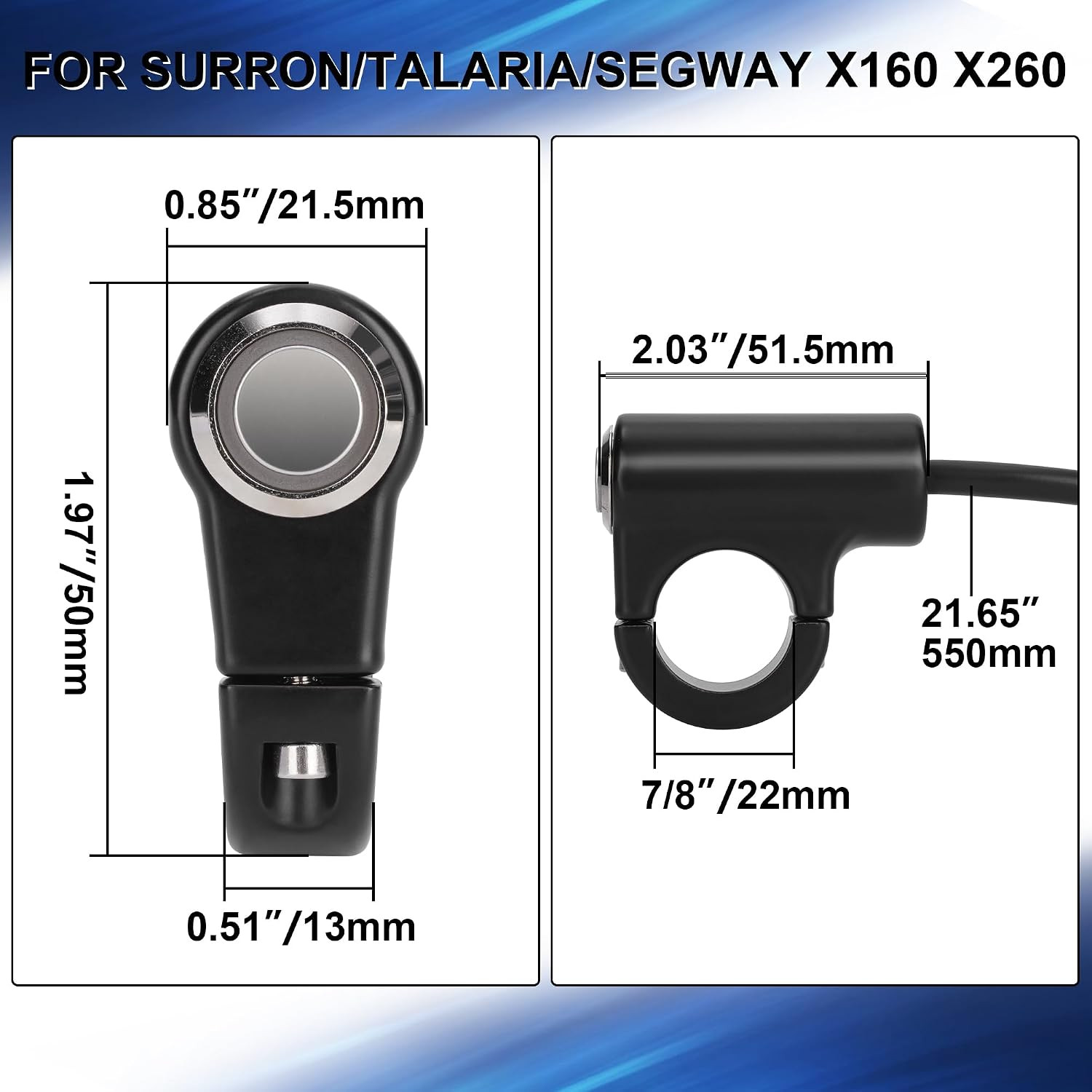 Headlight On/Off Switch Fit for Surron Light Bee, Water-Resistant Handlebar