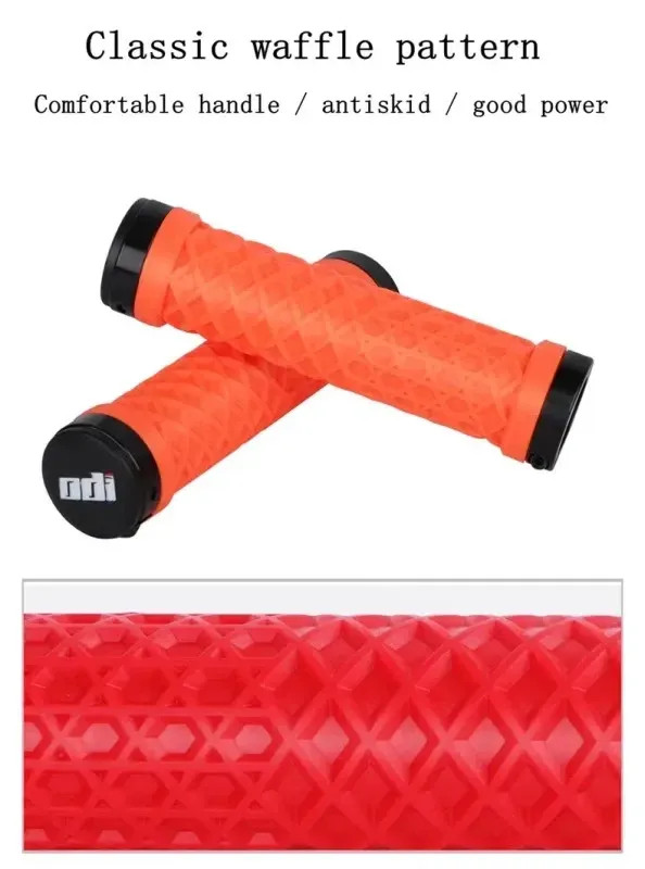 Van Bicycle Handlebar Grips Lock-On Anti-slip Shock Absorption Double Lock Ring