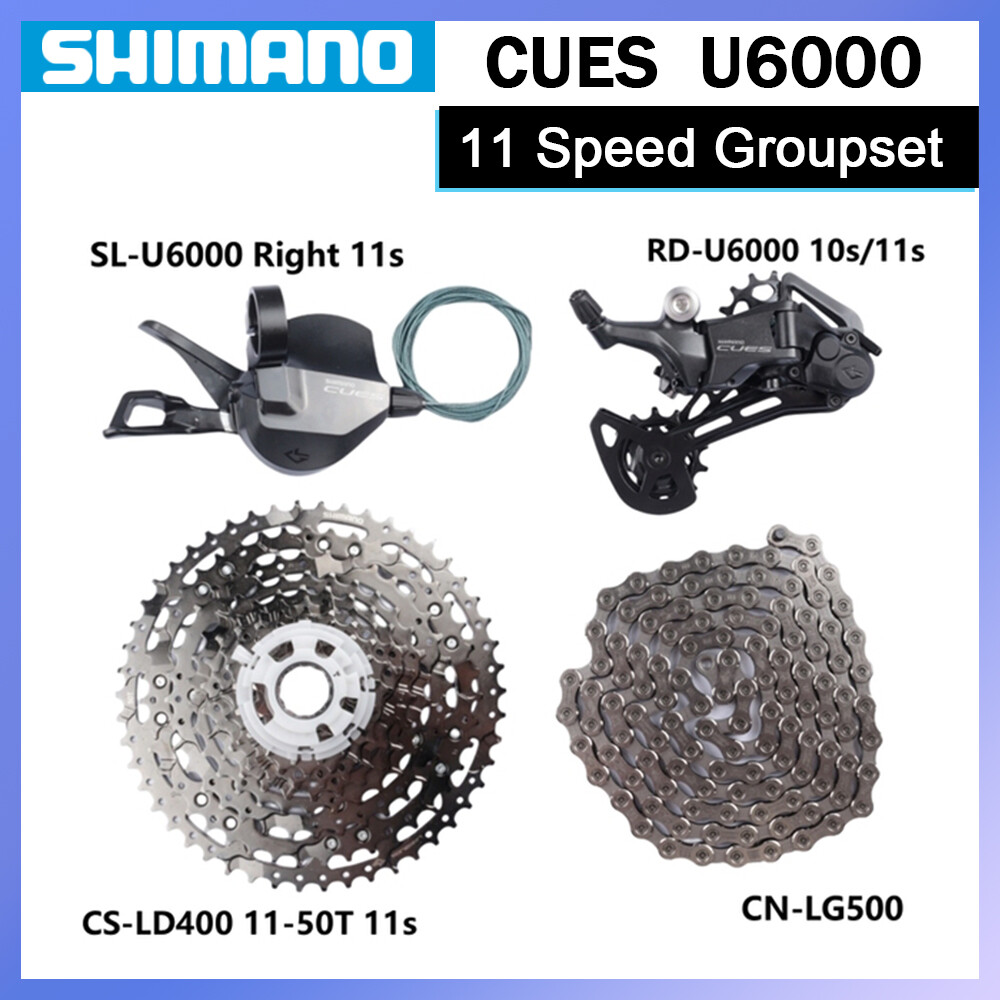 Shimano CUES U6000 4pcs 11 Speed Groupset Cassette Shifter Rear Derailleur Chain