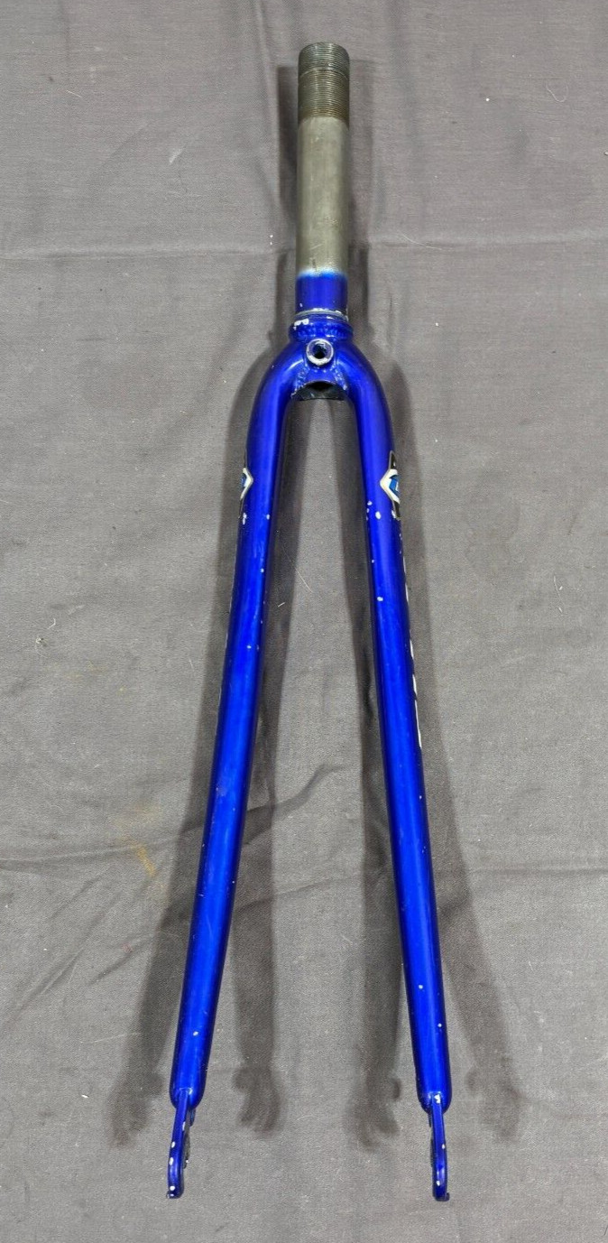 Vintage Fuji EVO 4130 CrMo 700C Road Fork Blue 135mm 1″ Threaded Steerer Tube