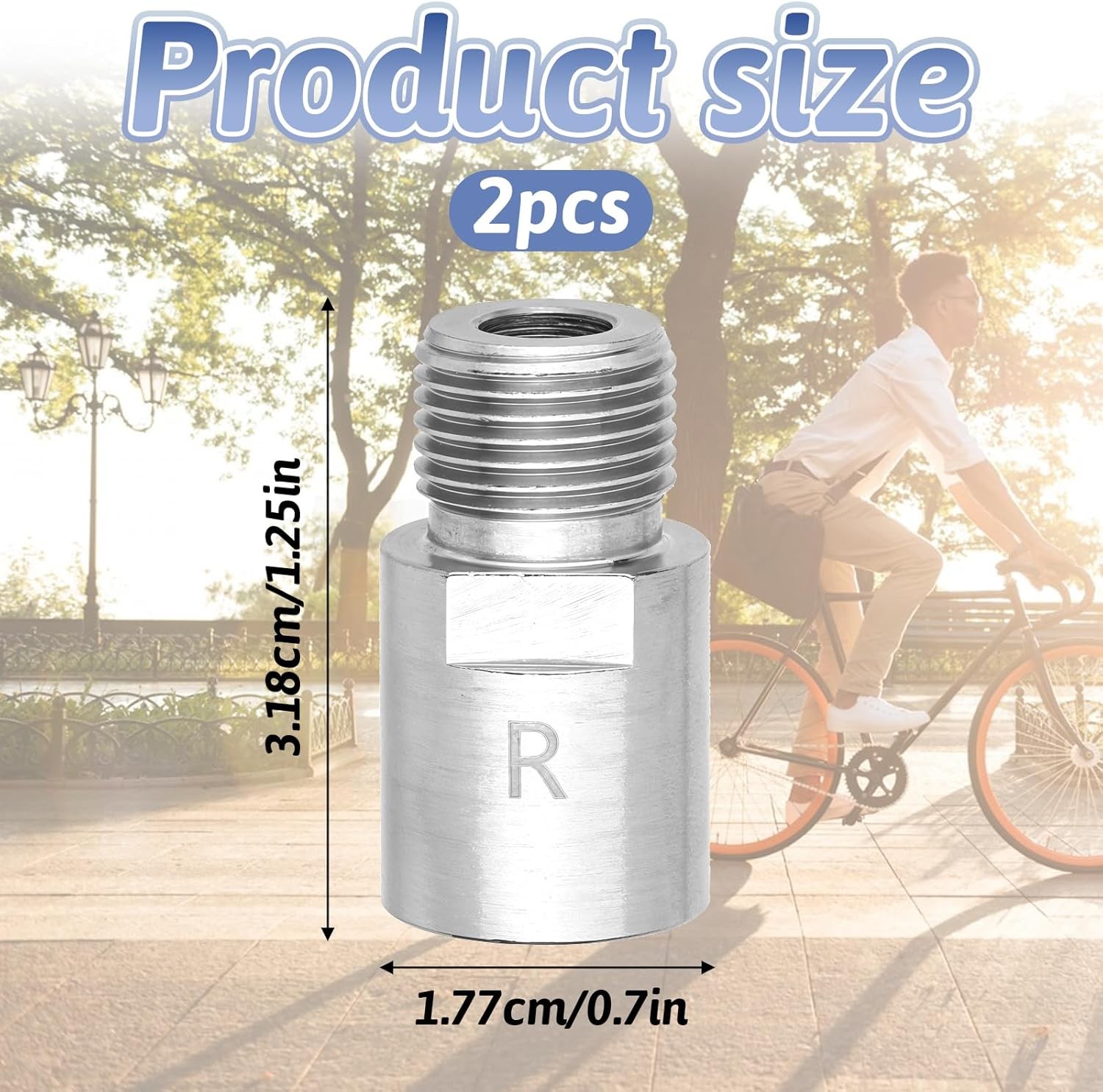 Bike Pedal Extenders 1 Pair Steel 9/16″ Spindle Adapter Extend 20mm 0.79in
