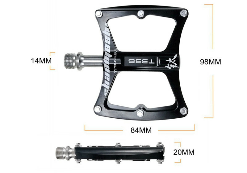 SMS Ultralight 9/16″ Titanium Flat Bicycle Pedals MTB Road Bike Pedals 3 Bearing