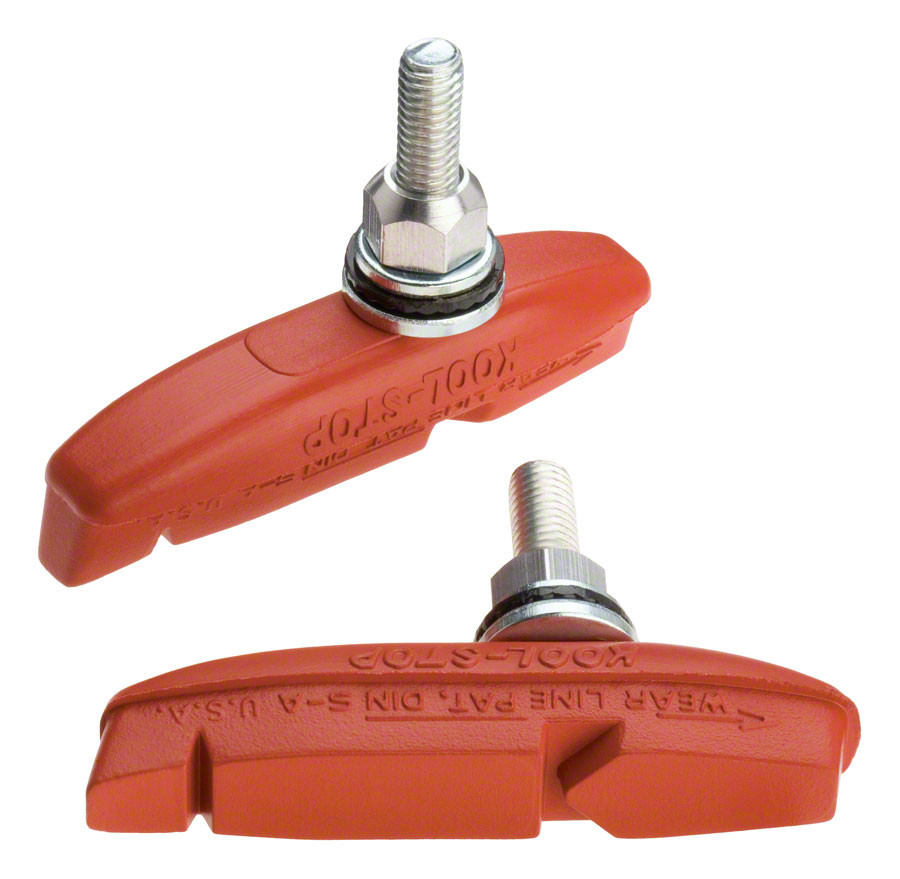 KOOL STOP EAGLE CLAW II 2 CANTILEVER BRAKE PADS THREADED POST SALMON COMPOUND