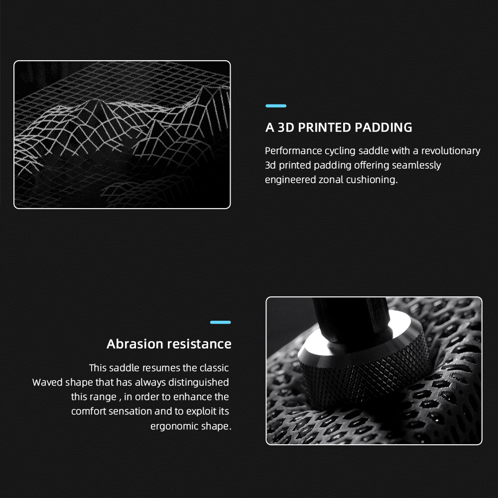 Carbon 3D Printed Bike Saddle 255 x 143 mm EVA Road Mountain Seat Cushion 7x9mm