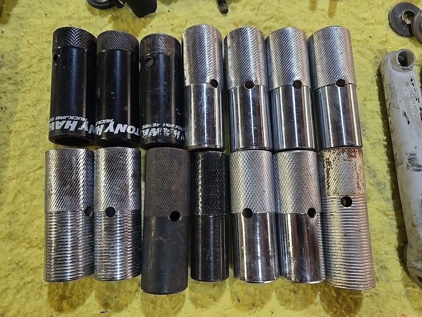Bmx Axle Pegs Lot Of 14 Misc Thread-On Used