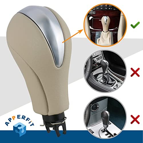 APPERFiT Gear Shift Knob for Automatic Transmission Gear Shifter 34910 Beige