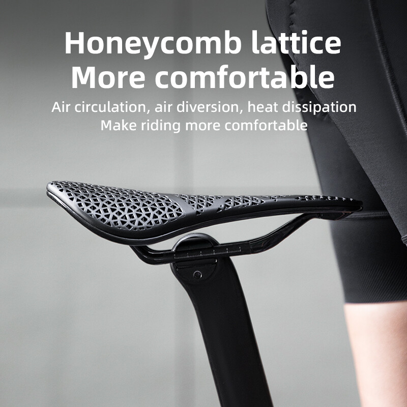 ROCKBROS 3D Printed Bicycle Saddle Ultralight Carbon Fiber Hollow Bike Saddle