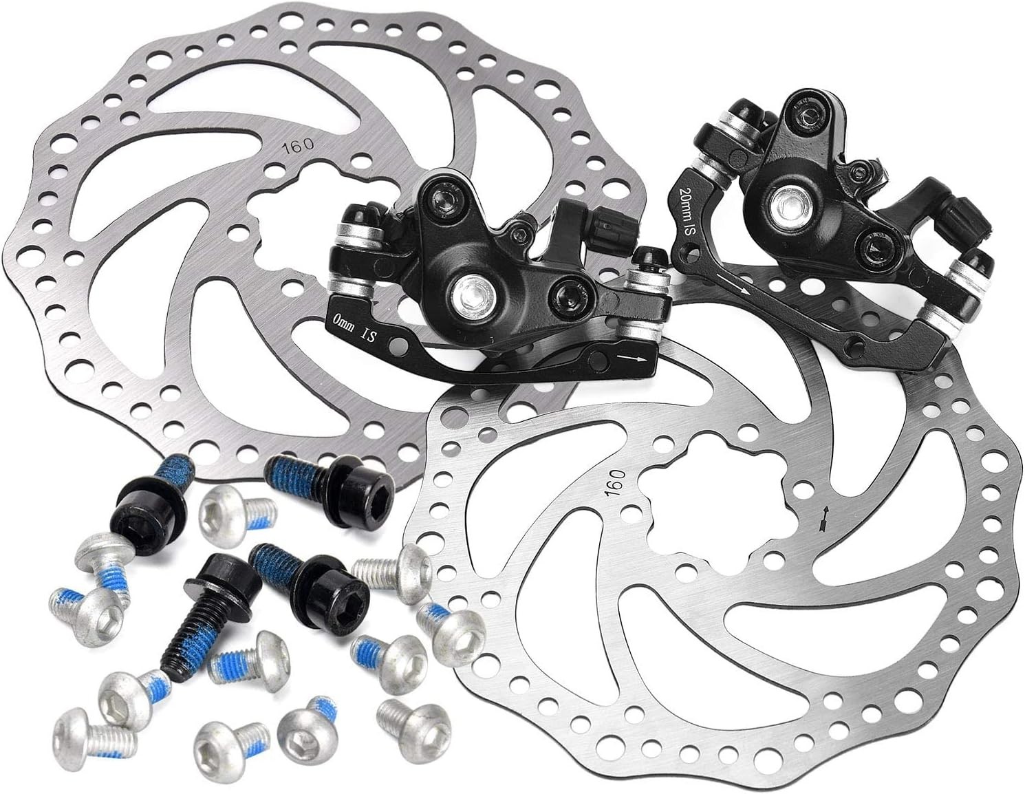 1 Pair MTB Front & Rear Cable Disc Brake Aluminum Alloy Caliper Post Mount, 2PCS
