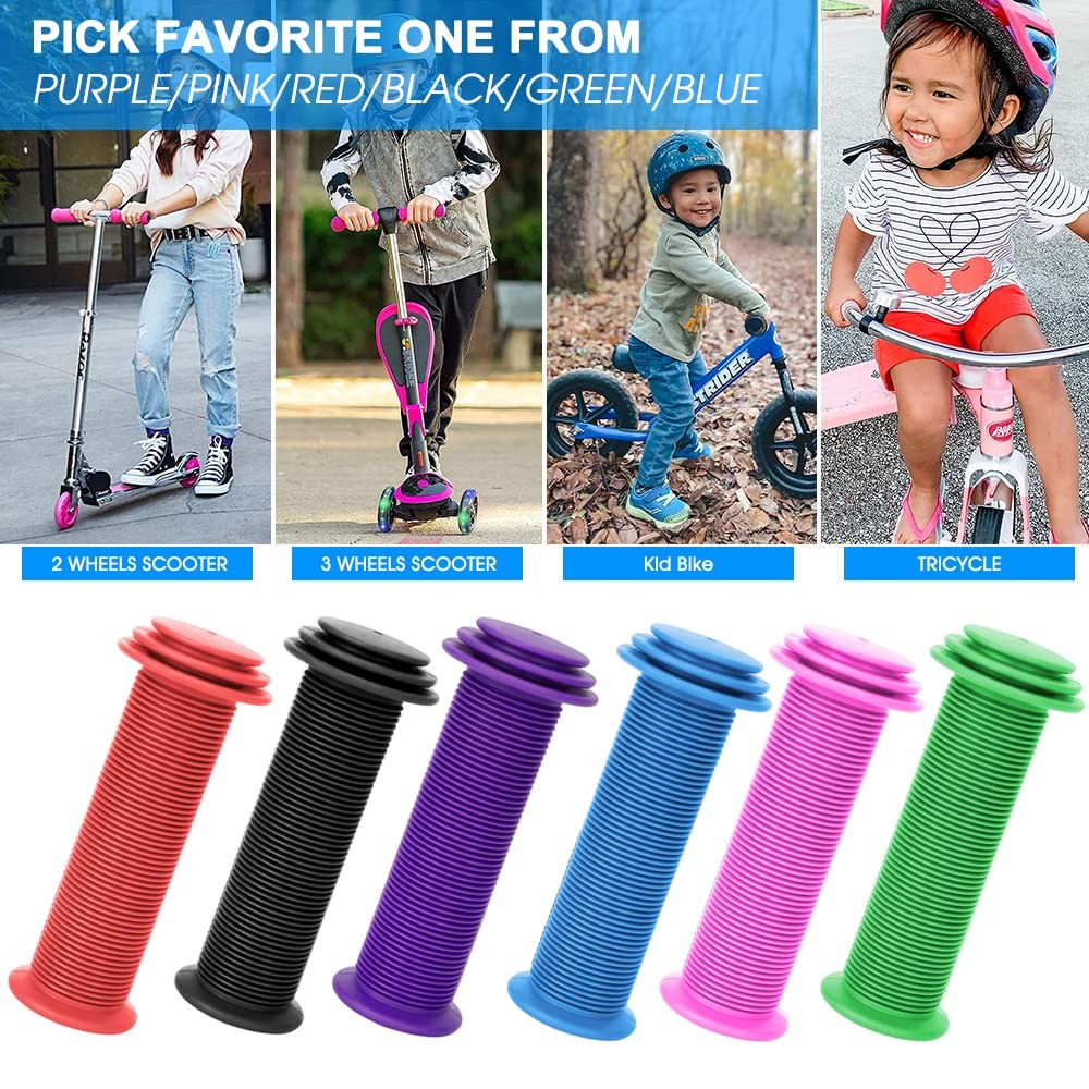 Kids Bike Grips 105mm – Purple Handlebar Grips for Bikes & Scooters