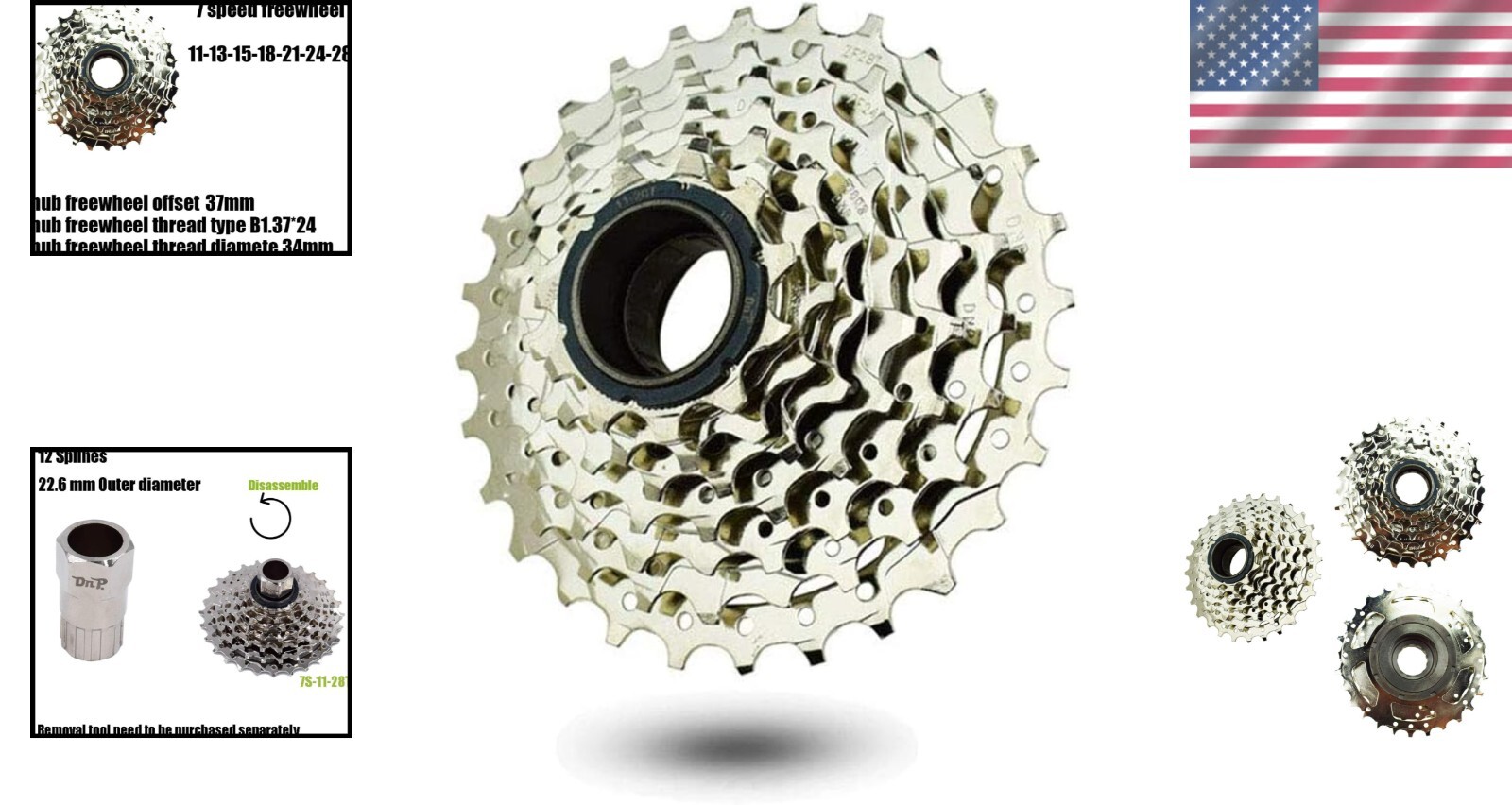 7-Speed Freewheel for E-Bikes – Ultimate Chromoly Steel Durability, 11-34T