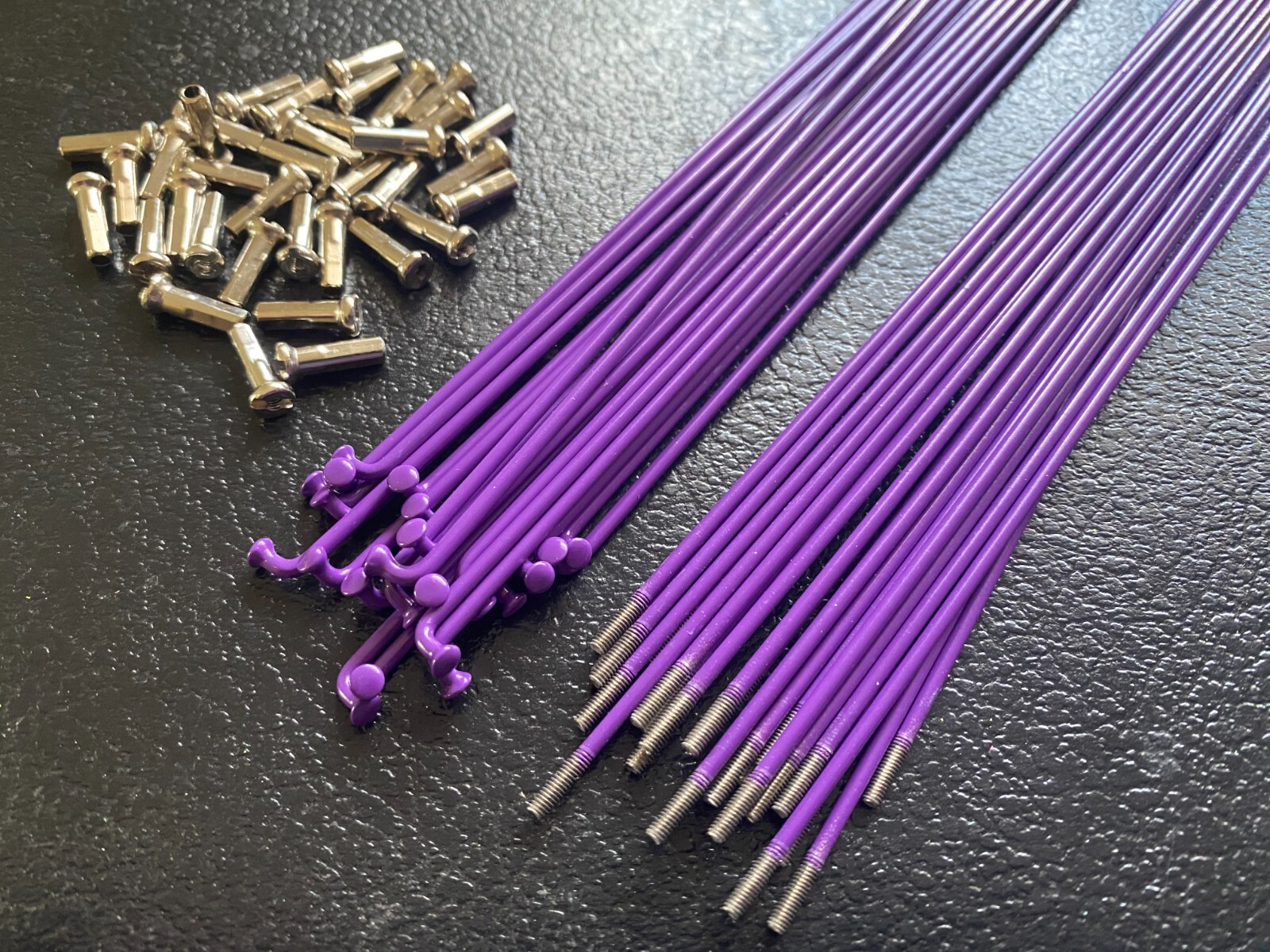 Bicycle Spokes & Nipples – 14G Stainless Steel – PURPLE (CHOOSE YOUR LENGTH)