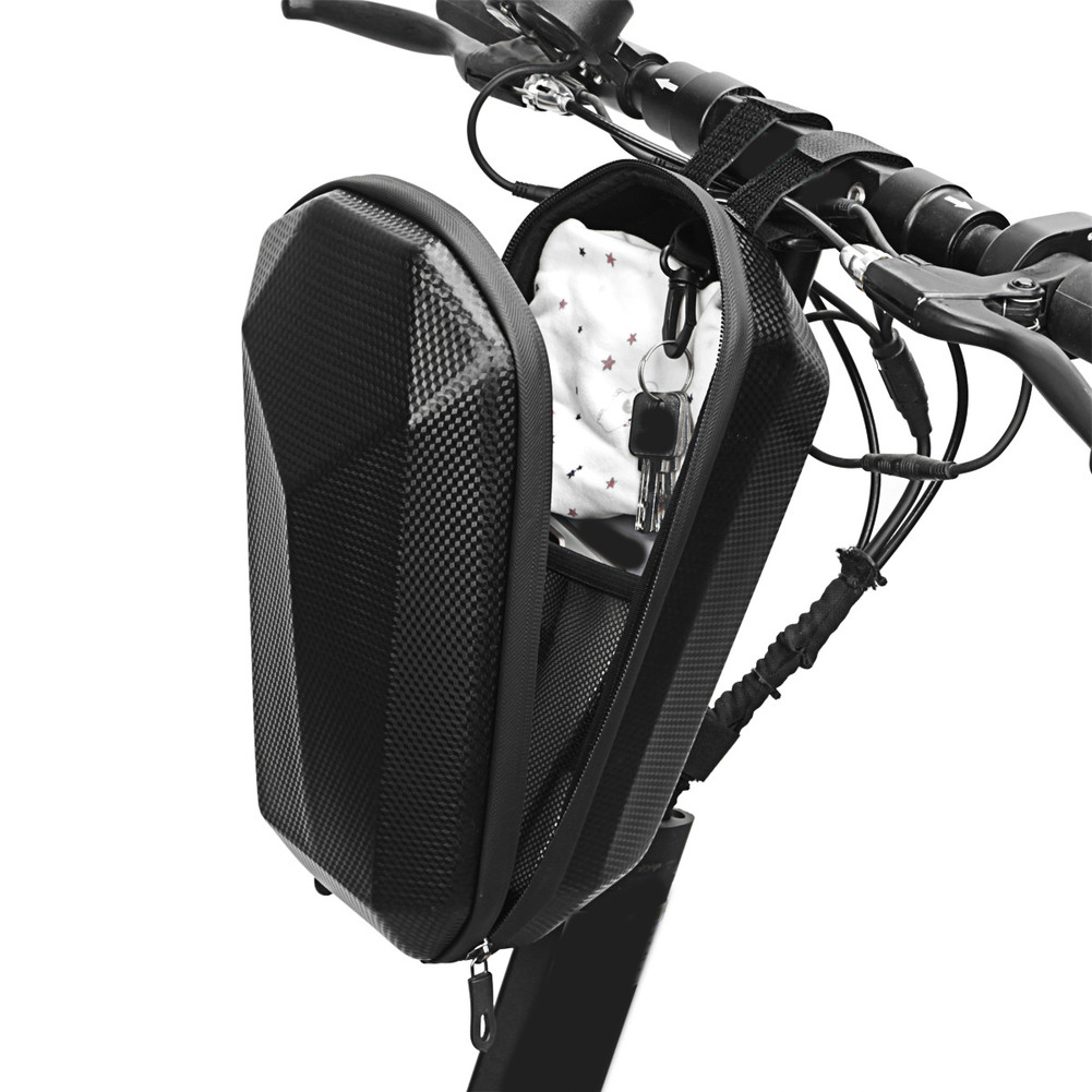 EVA Bicycle Handlebar Bag 30x13x15.5cm Hard Shell Protection Reflective Strips