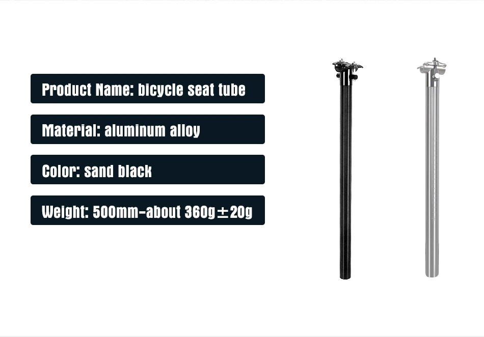 Bike Aluminum Alloy Seat Tube 27.2-33.9mm* 500/580mm Highway Bicycle Seat Pole