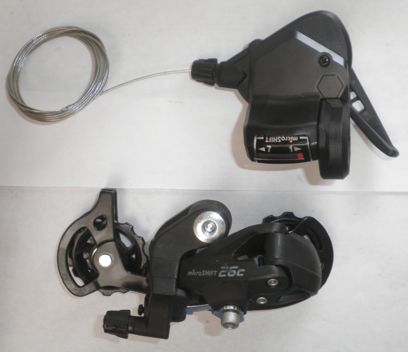 MICROSHIFT 26 7-SPEED BICYCLE REAR DERAILLEUR/SHIFTER BIKE PART 28-10