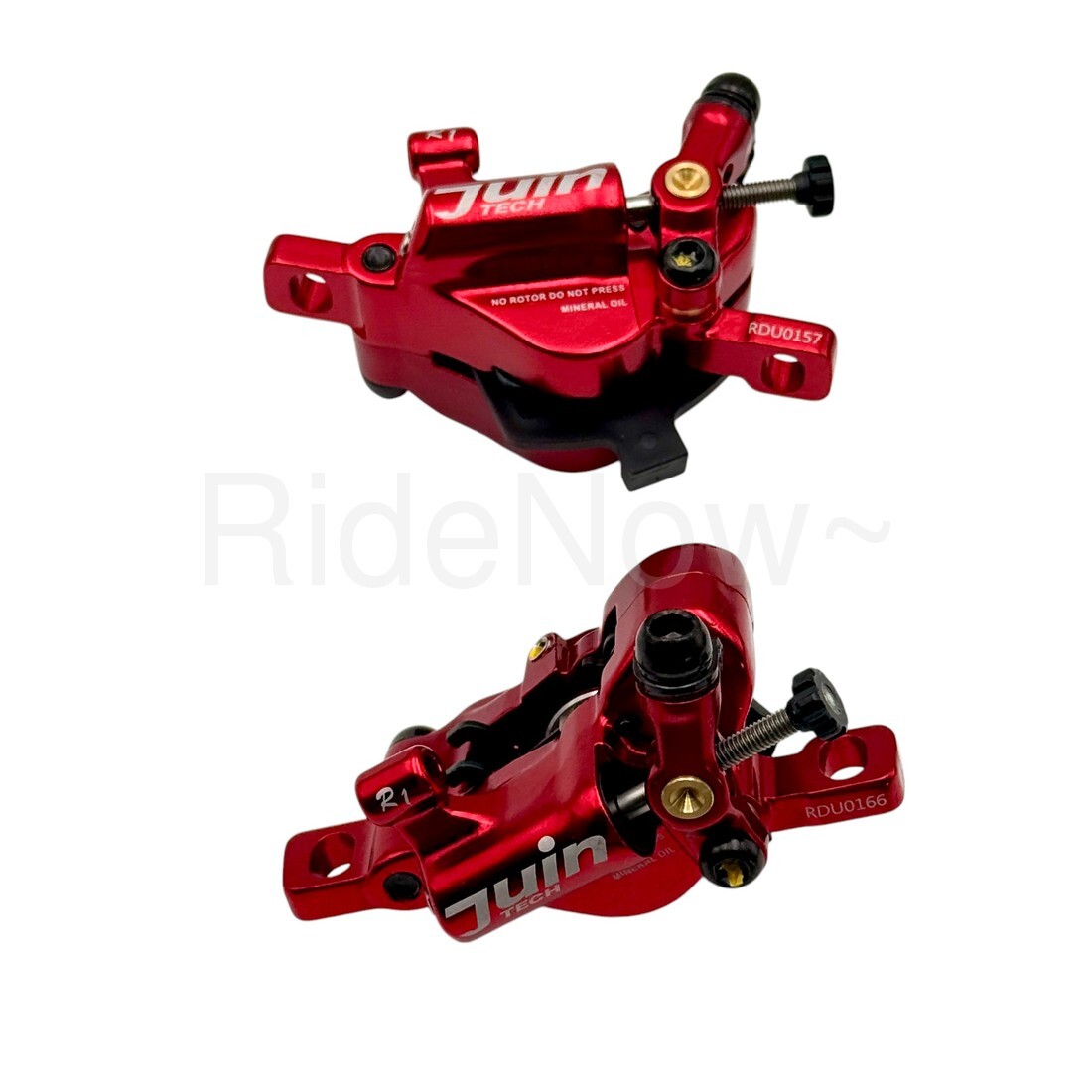 JUIN Tech R1 Hybrid Hydraulic Disc Brakes for CX Road Bike w/160mm Rotors Red