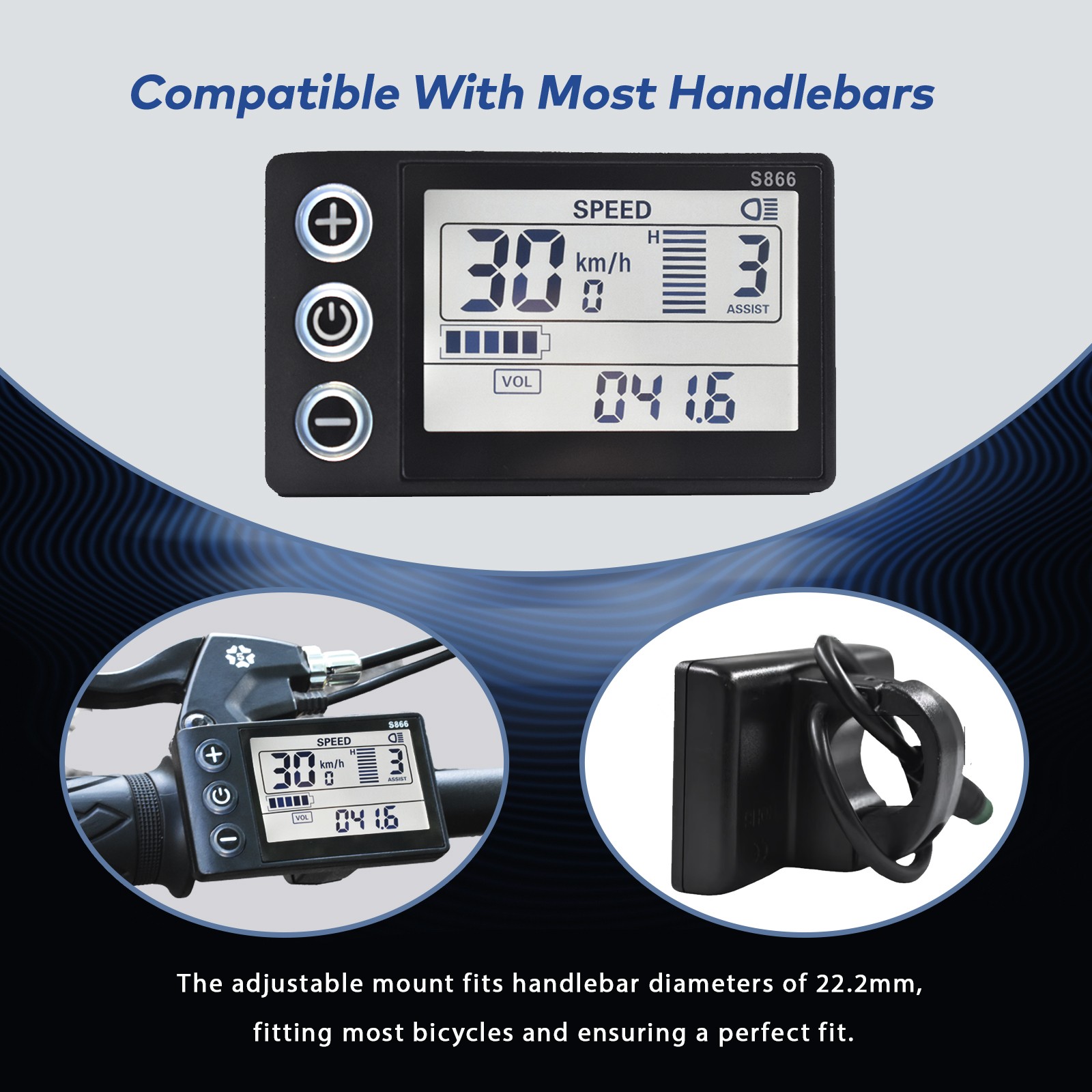 For E-Bike LCD Display Display E-Bicycle MTB Part Electric Bike for Mountain