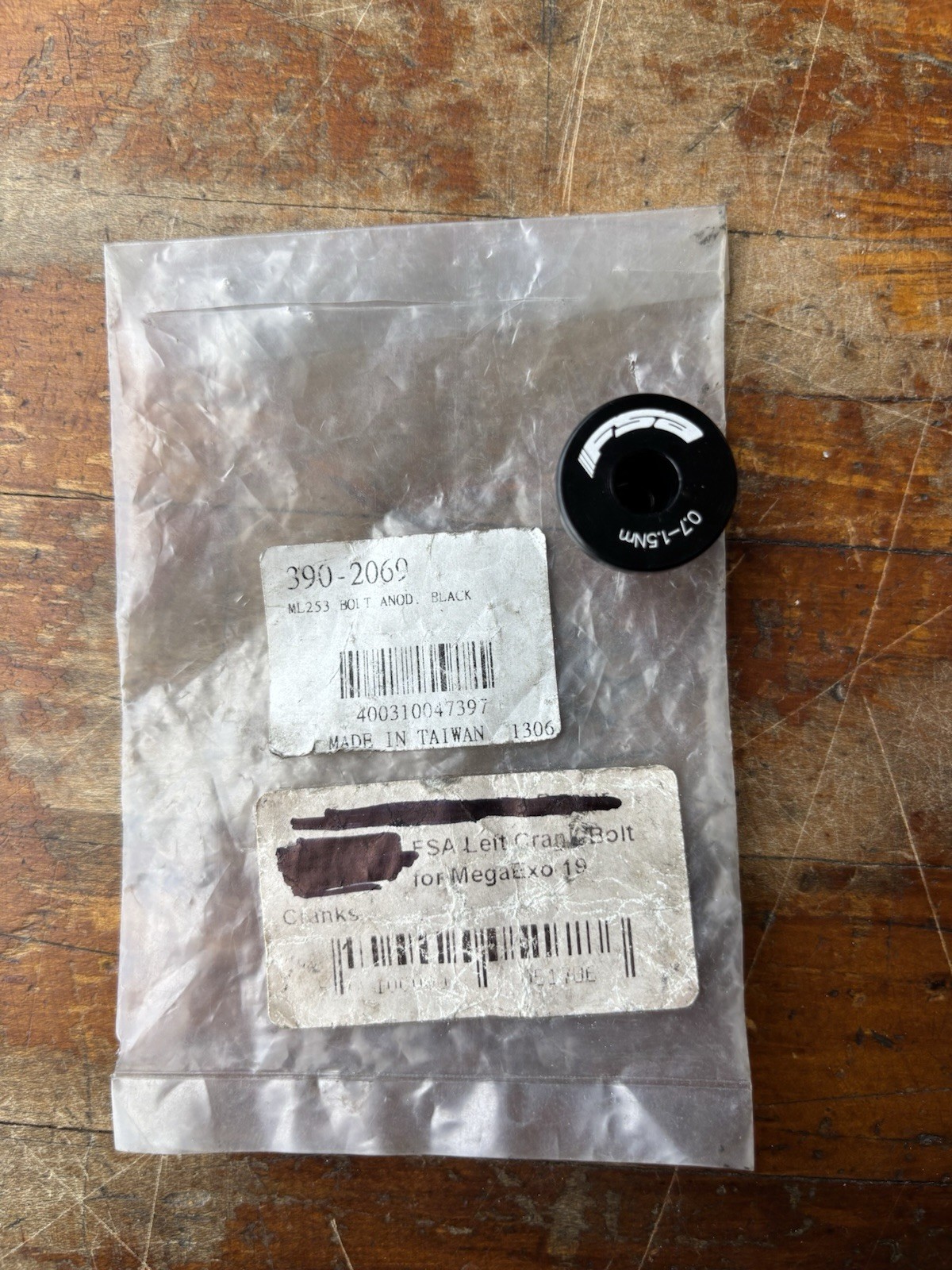 FSA Left Crank Arm Bolt MegaExo 19 Cranks Black 390-2069