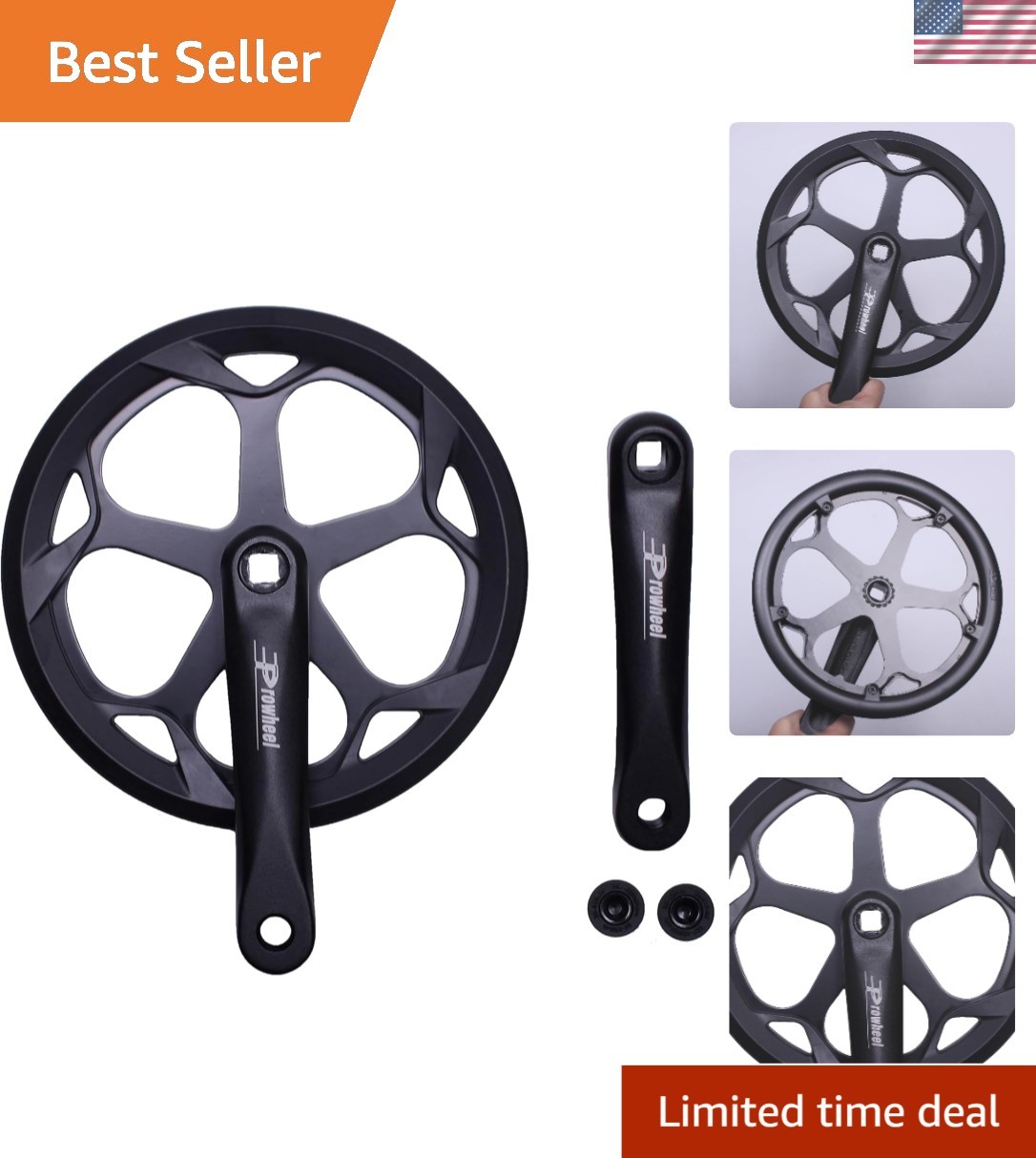152MM/160MM/165MM/170MM/175MM Bike Crankset,46T/48T/52T Steel Chainring Bike …
