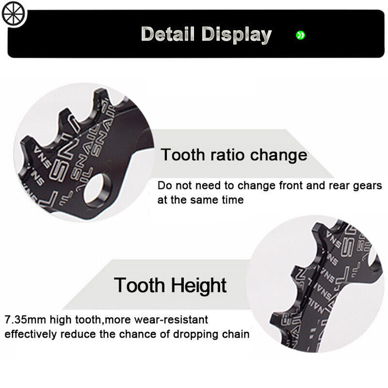 US Bicycle BMX MTB Chainring 104BCD 30T-52T Narrow Wide Single Tooth Chain Ring