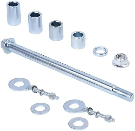 Mini Bike Rear Axle Kit 15mm*225mm(0.59″x8.86″) with Chain Adjusters – for Colem