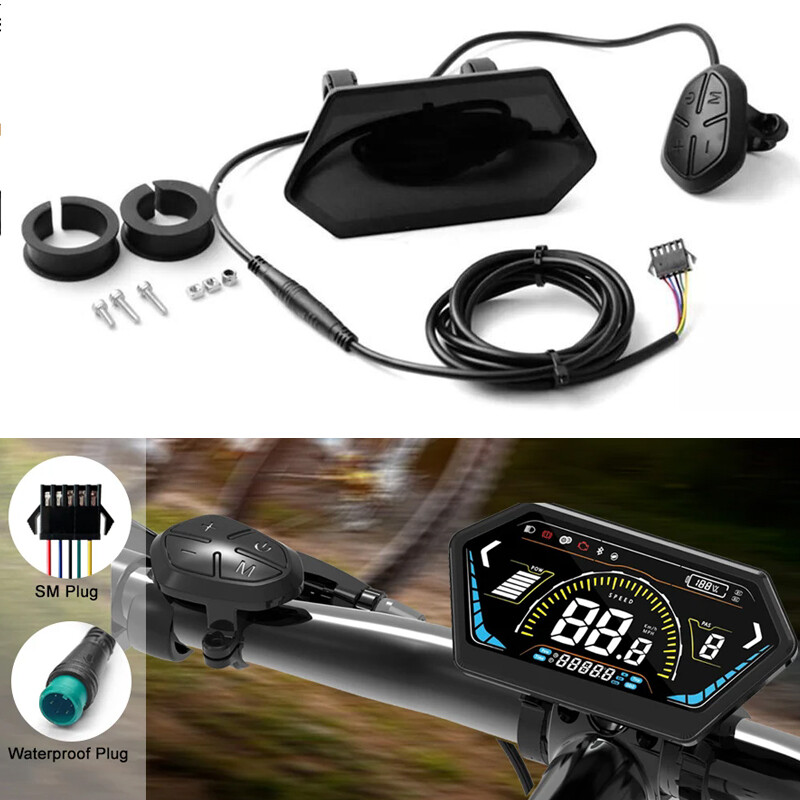 24/36/48/52/60/72V E-Bike Speed Color Display Parts 4.5 inch SM / WP Plug Set