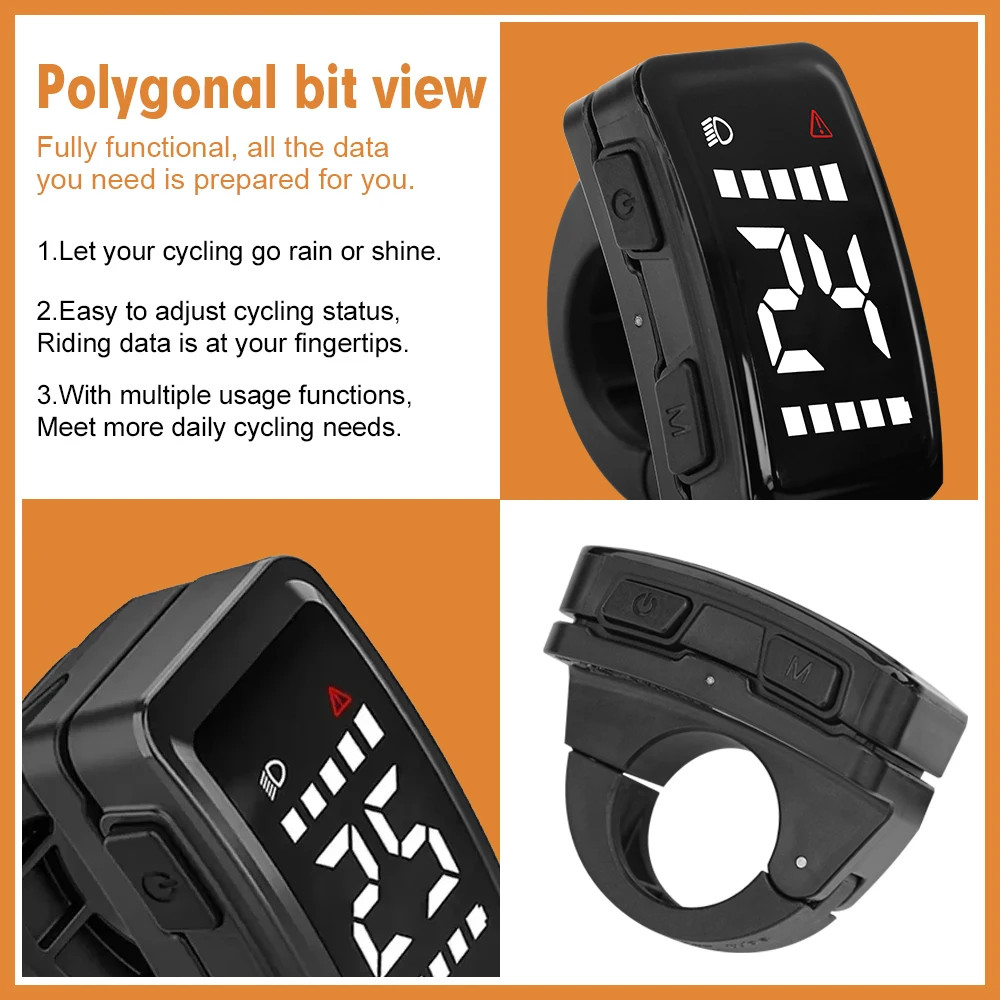24V 36V 48V E-bike DZ40 Waterproof LCD Display with UART Communication Protocol