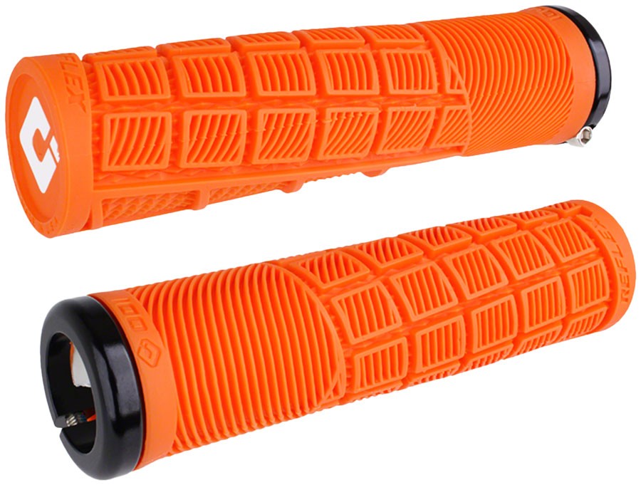ODI Reflex V2.1 Grips – White/Orange, Lock-On