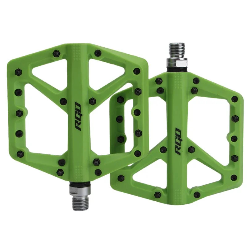 Mountain Bike Pedals 9/16 MTB Nylon Composite Flat Platform Sealed Bearing Grip