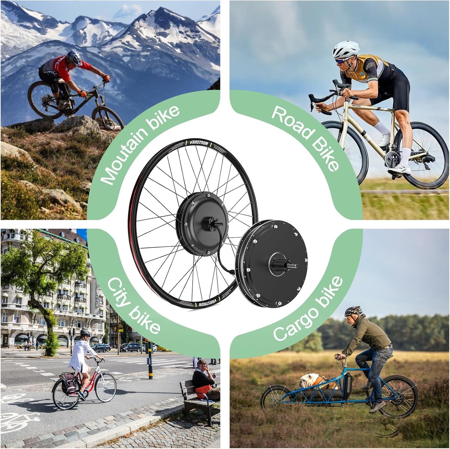 48V1000W Varstrom Rear Wheel Hub Motor Kit 26″27.5″700C eBike Conversion Kits US