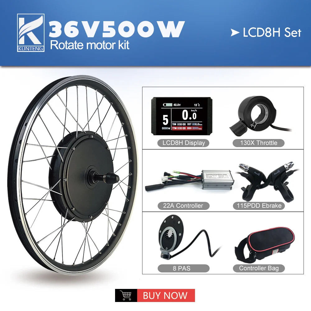 36V 48V 500W Rear Rotate Brushless Gearless Hub Motor for E-bike Conversion Kit