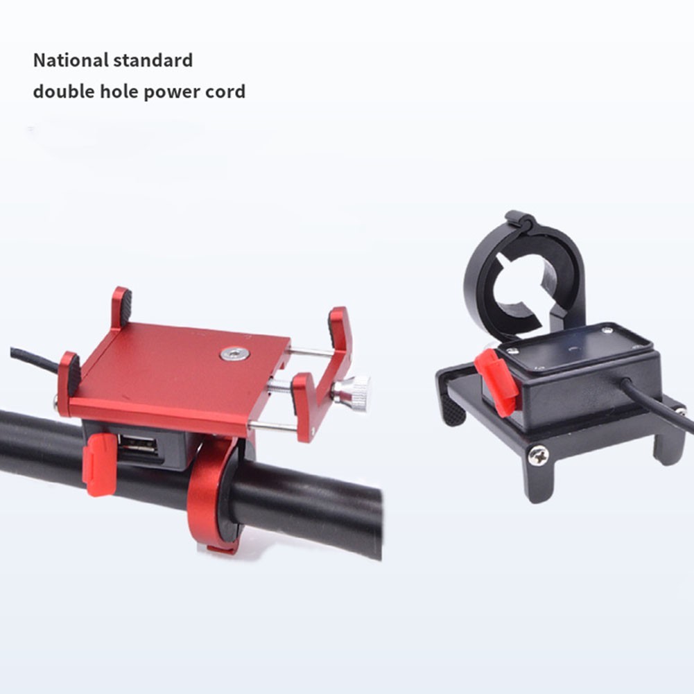 Compact Aluminum Alloy Ebike Phone Mount with USB Charging for Motorcycle