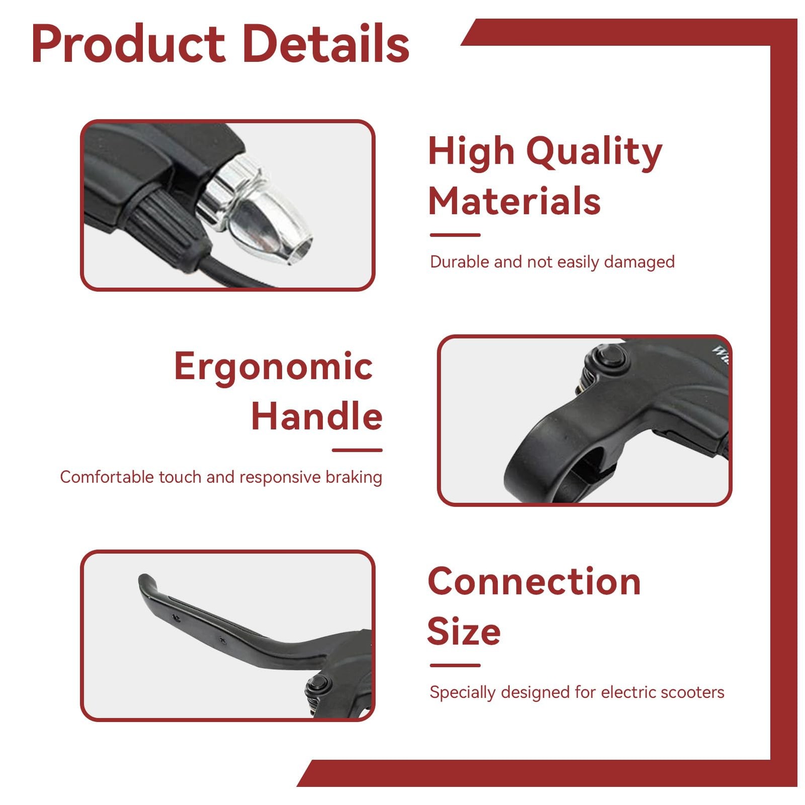 Waterproof 2 Wires Left & Right E-Bike Brake Lever, Electronic Brake Lever Ha…