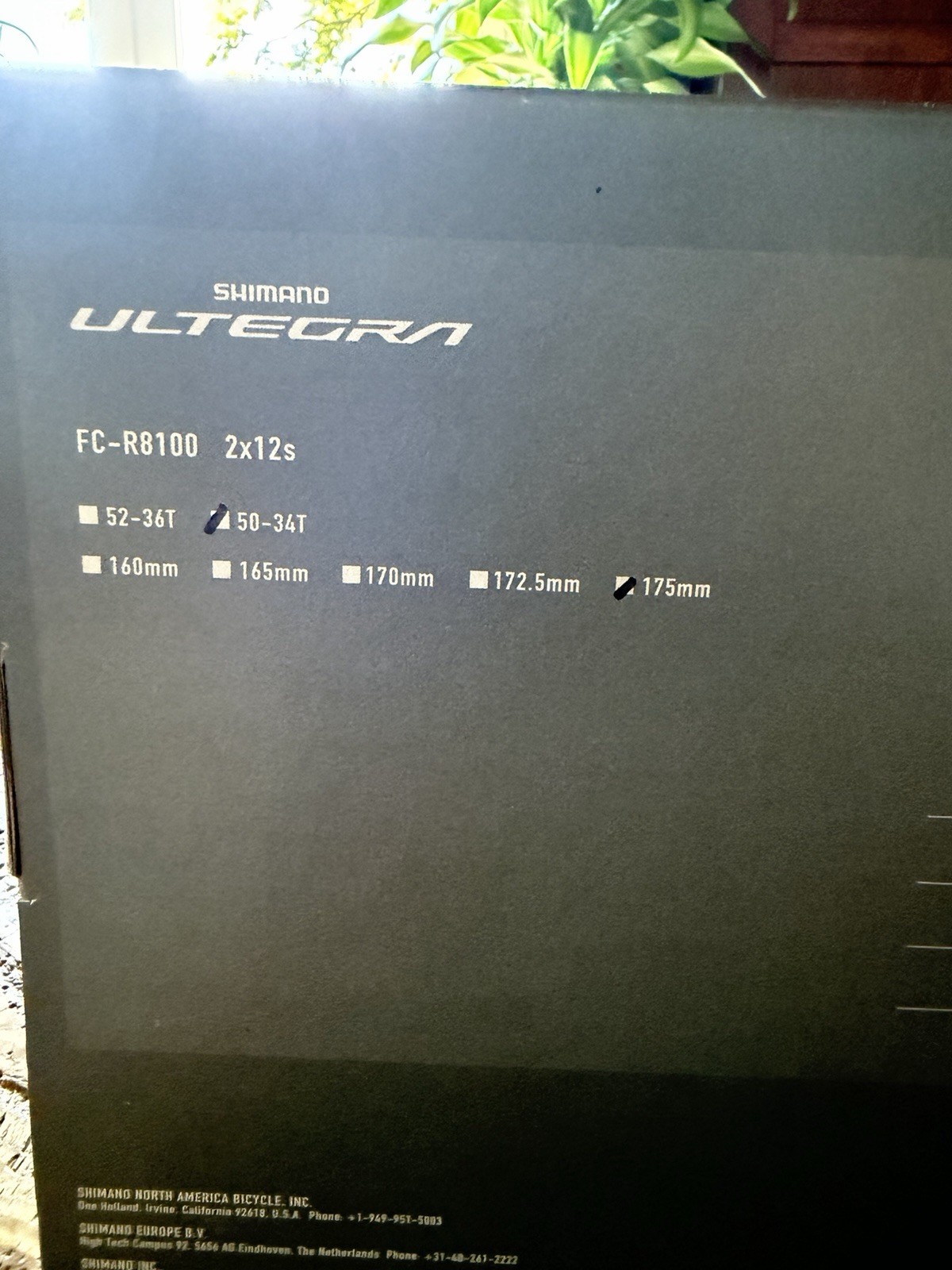Shimano Ultegra FC-R8100 Crankset 2×12 50/34T 175mm Hollowtech II