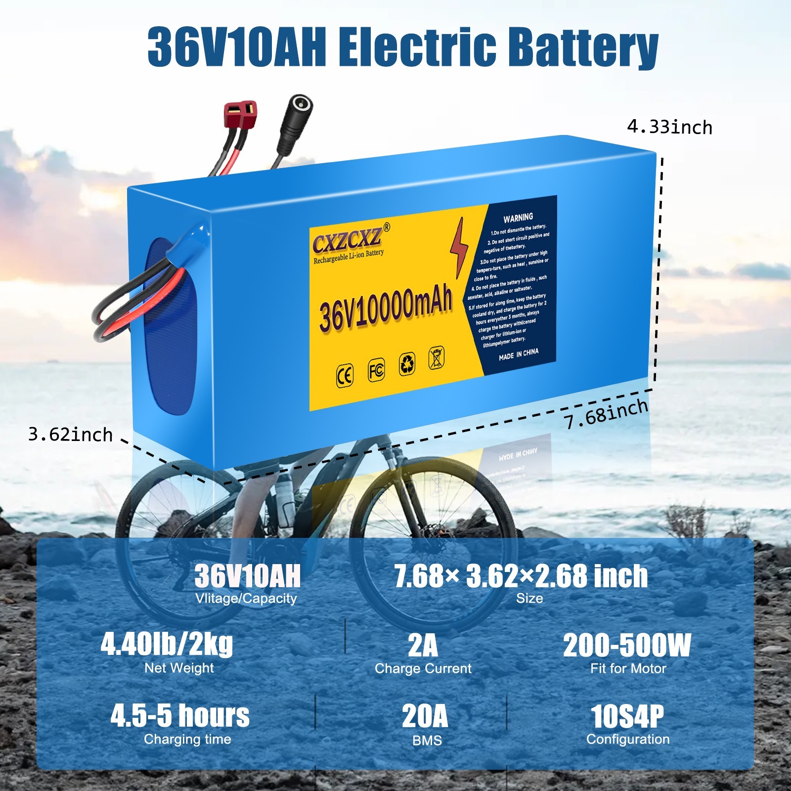 36V 10Ah Lithium ebike Battery for 200W-500W ebike Bicycle Electric Scooter 20A