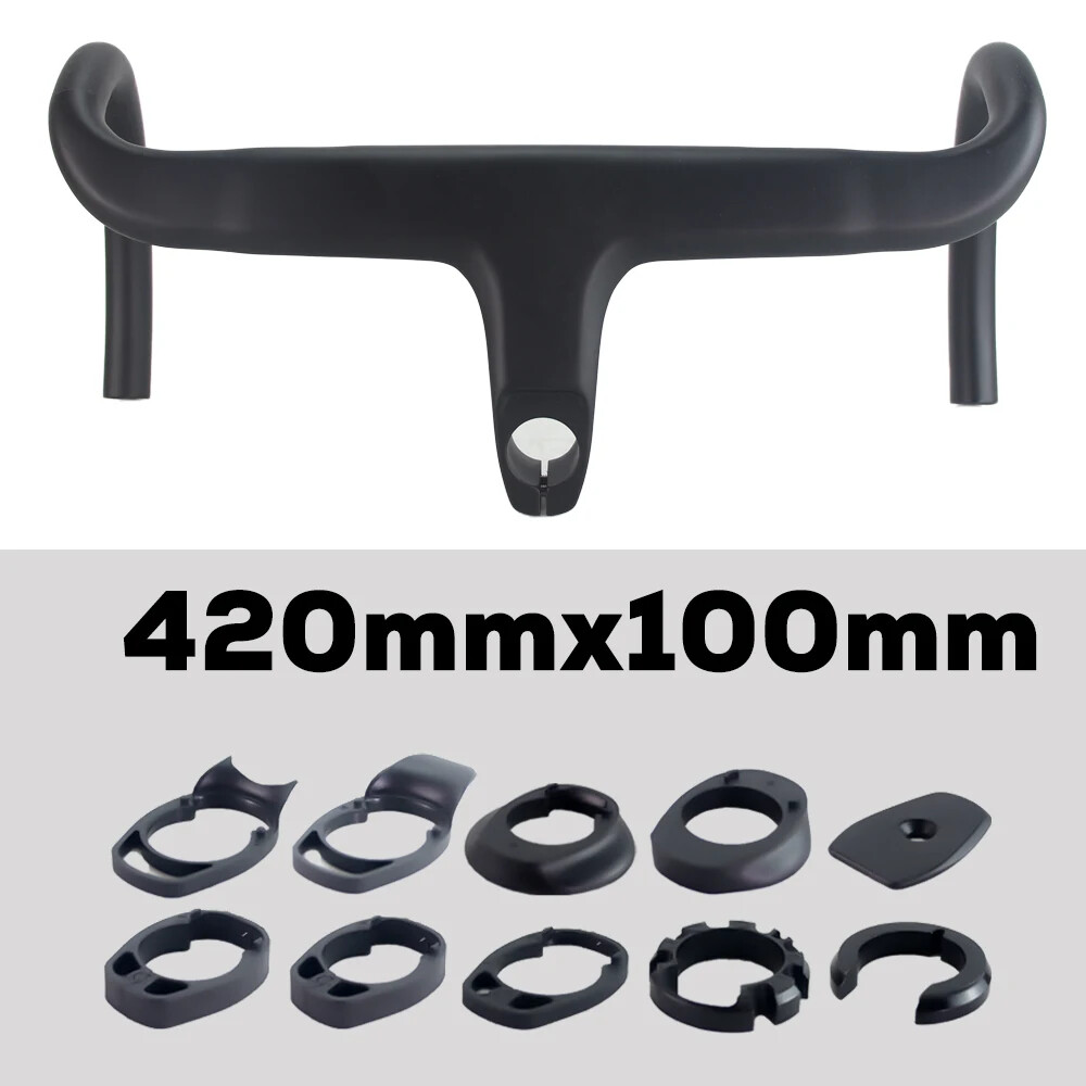 380-440mm Carbon Road Bike Integrated Handlebar 28.6mm Internal Routing Drop Bar
