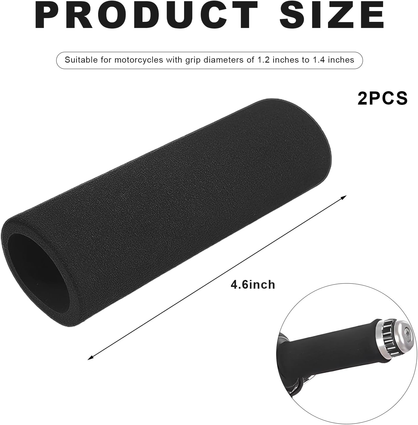 2 PCS Foam Handlebar Grips, Anti-Slip Motorcycle Bar Grip Comfortable Handle Cov