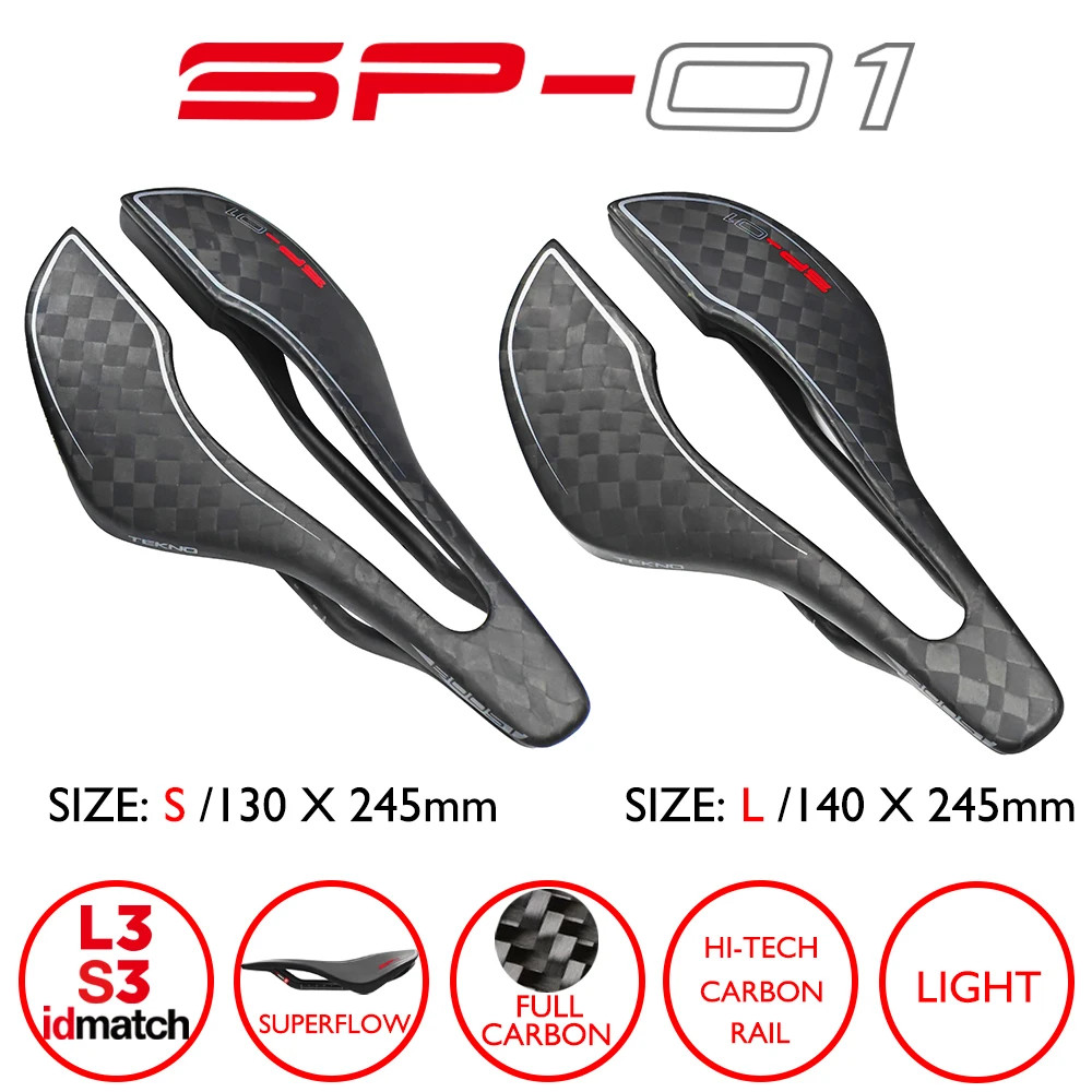 Carbon Tekno Superflow Bicycle Saddle for Road/MTB Short Nose/Split Tail Design