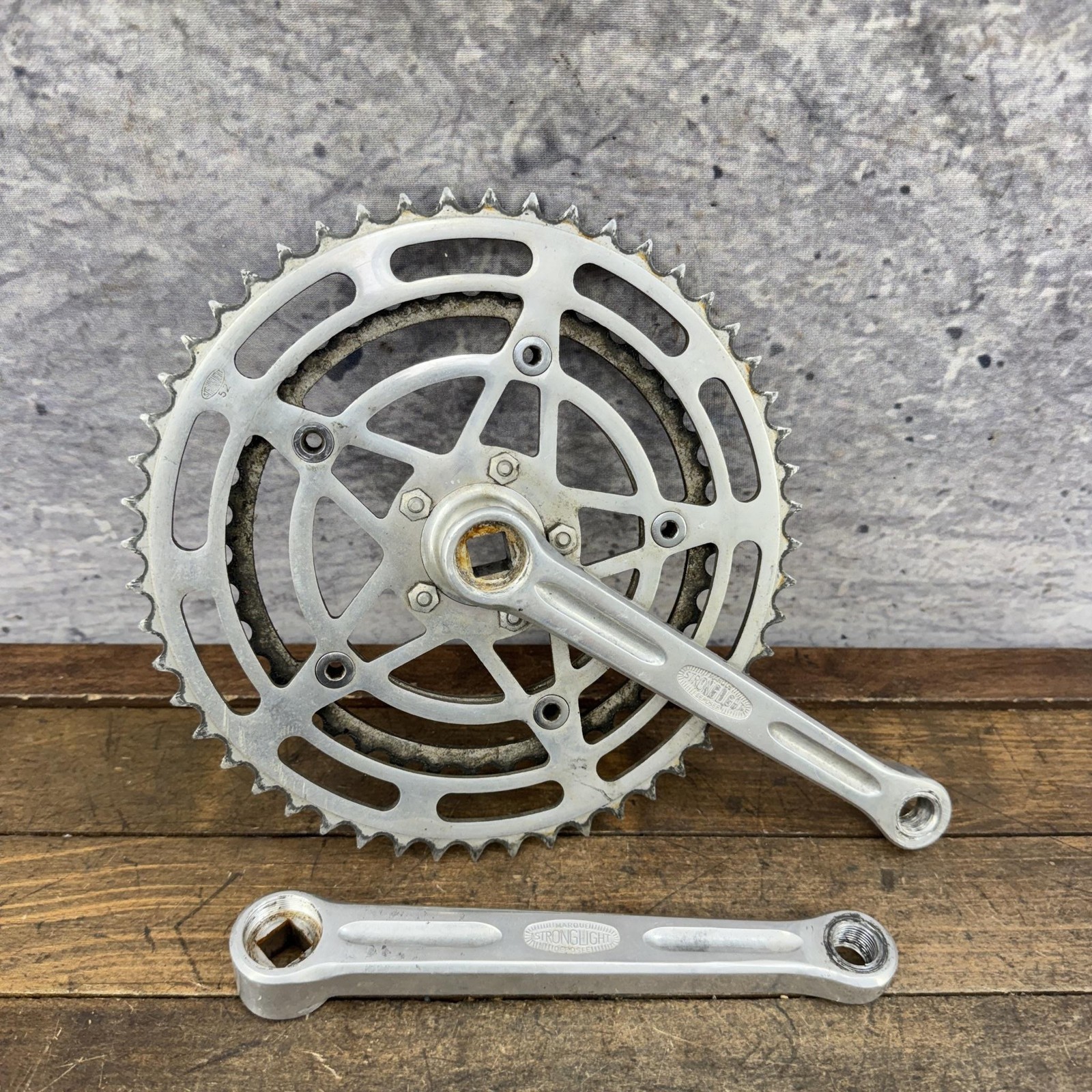 Vintage Stronglight 49D Crankset 170mm 52/40T Road Bike Double Alloy France