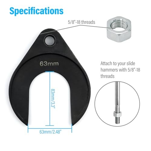 63mm Inner CV Axle Puller Removal Tool with Nut, Front Wheel Drive Axle 63cm