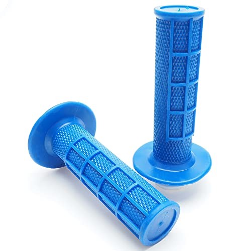 Anti-Slip Lock on Twist Throttle Handlebar Grips for Motorcycle Dirt bike Blue
