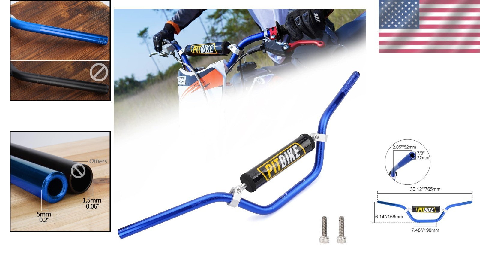Alloy Steel 7/8″ Handlebar with Foam Pad
