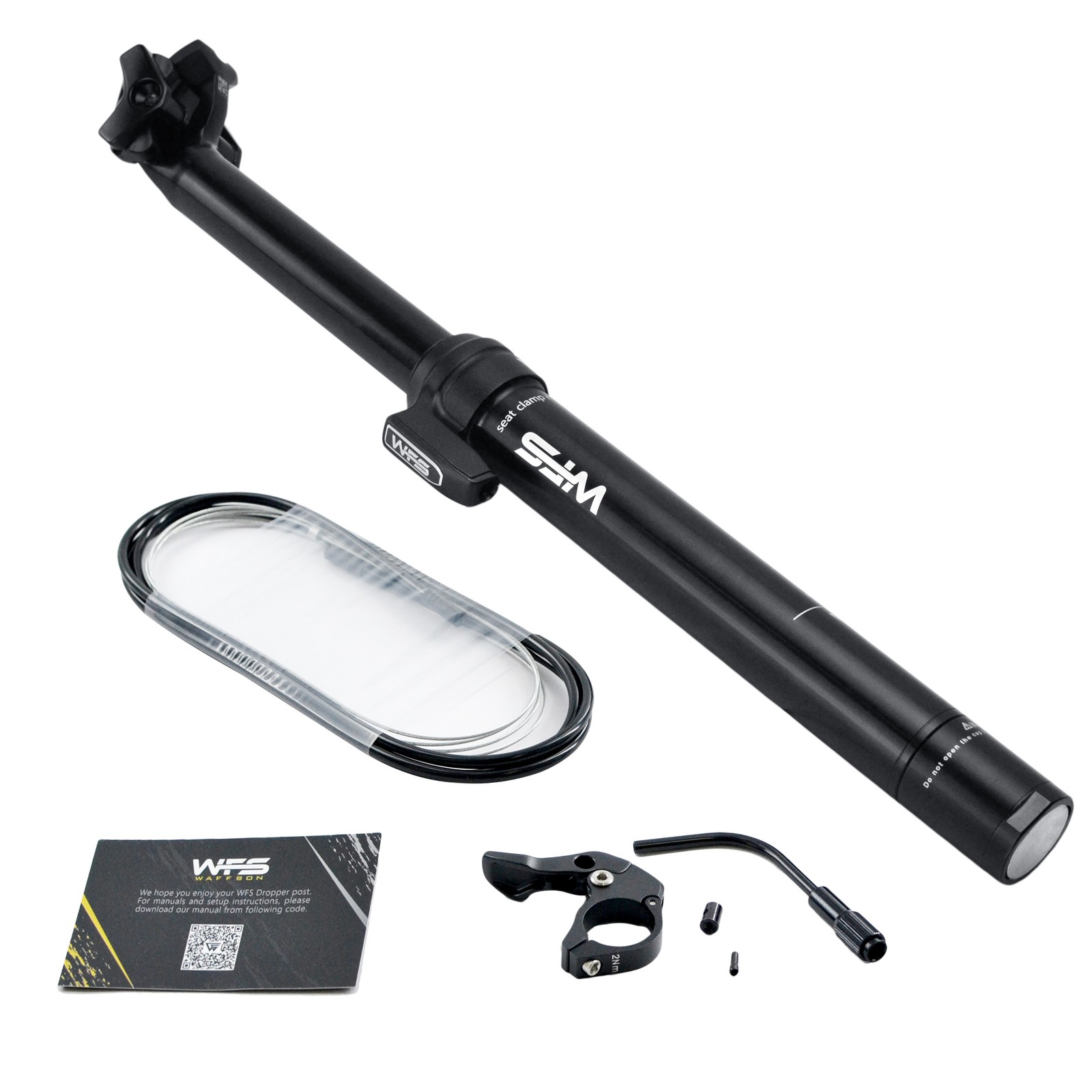 WFS Vresa Remote External Dropper Post 31.6X315 mm Travel 80mm, Black