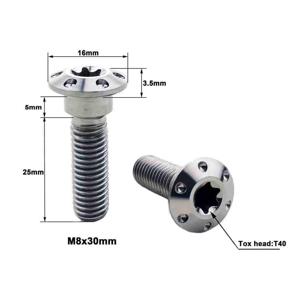 M8x20 25 30 40mm Titanium Screws Inner Torx Petal Head Motorcycle Brake Bolts