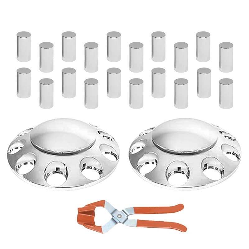 33mm Chrome Front Axle Wheel Cover Set for Semi Trucks ABS Standard-ACN35