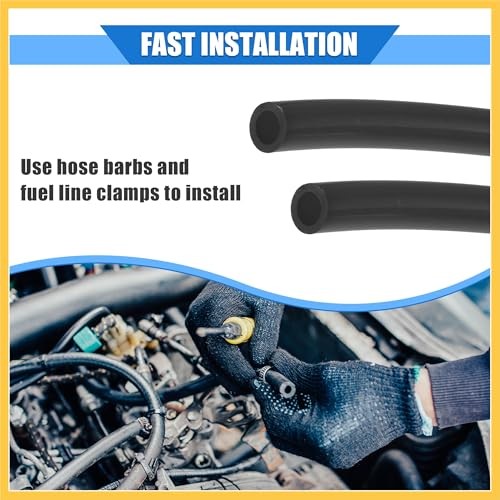 Fuel Vent Line Hose, 0.2″x157″ 5mm x 4m Gas Line Petrol Hose Tube Universal